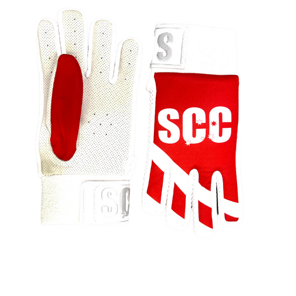 SCC Conqueror Traditional Indoor Cricket Glove - Red/Black